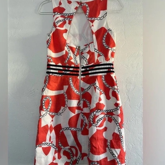 Lilly Pulitzer Size10 (fits like 6-8)Booze Cruise Kirkland Dress in Orange/White - Picture 3 of 5